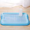 Double Layer Resin Pee Toilet Training Fence Tray with Column for Indoor Puppy Dogs