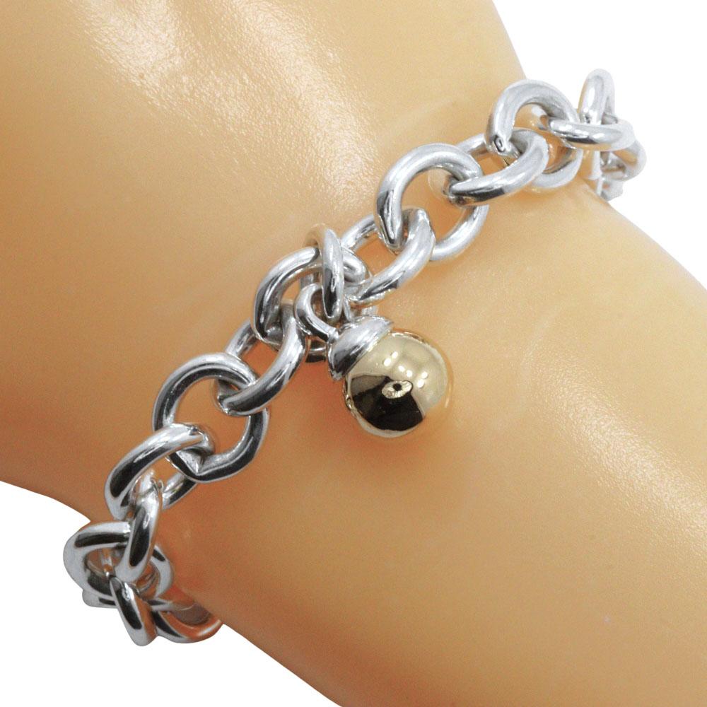 TIFFANY&Co. Аппаратный браслет Dunkle Ball Серебро925/желтое золото 18 карат 33,7 г Женский Б/У