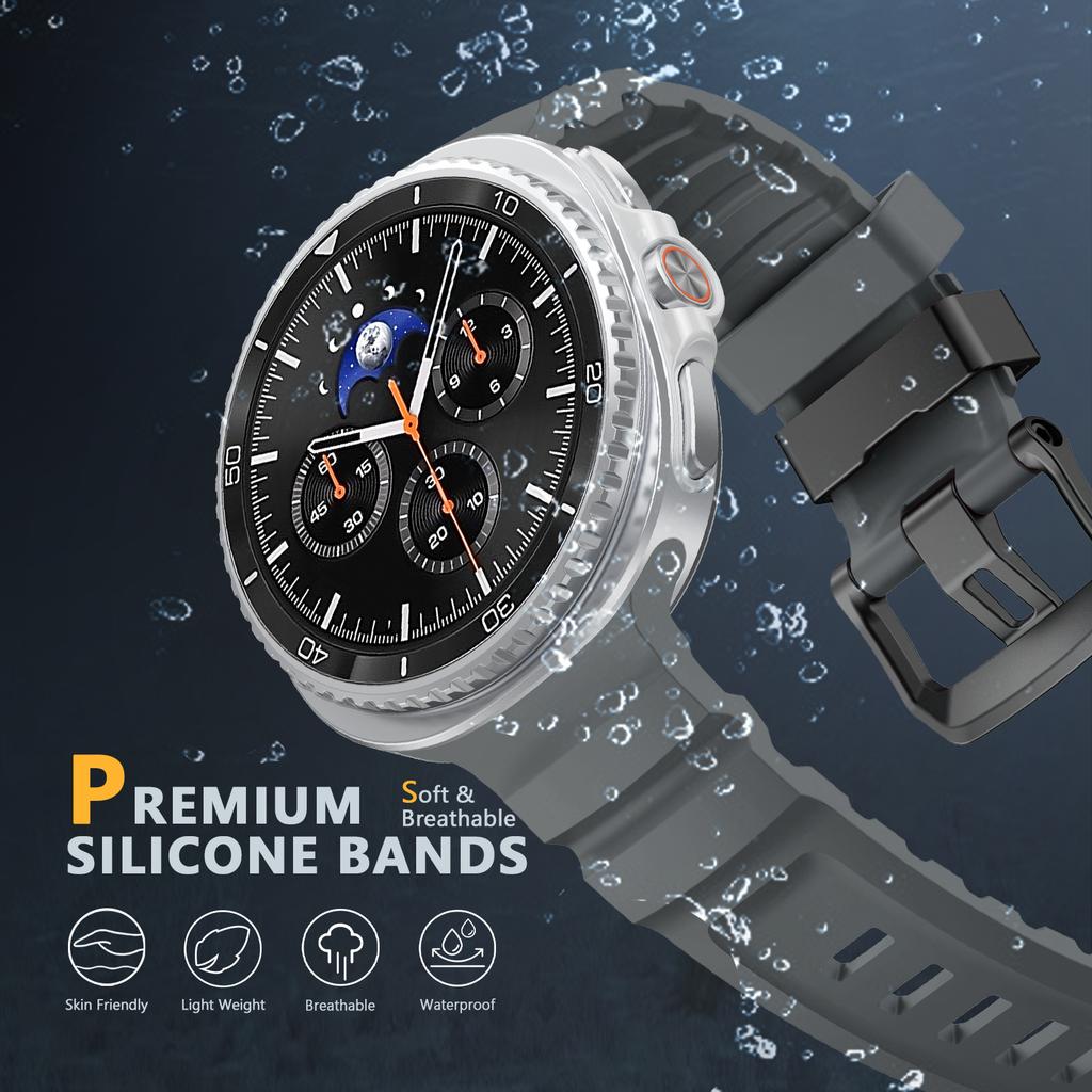 Спортивный ремешок для Samsung Galaxy watch 8 ремешок 44мм 40мм 8 classic 46мм Резиновый браслет на запястье correa Galaxy watch 8 аксессуары