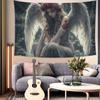 Причудливое крыло ангела Красные розы Гобелен Настенное панно Персиковая Светло-бежевая ткань Декор для дома Гостиная Спальня