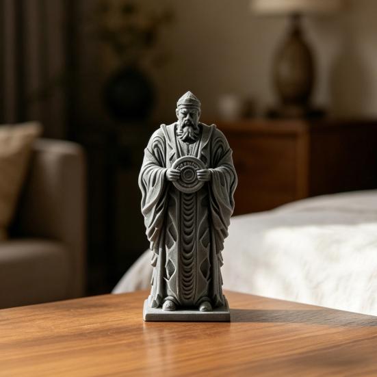 3D-печатная фигурка иерарха Средневековая Винтажная Резьба Статуя Мужчины Скульптура Орнамент для Кабинета Книжной Полки Домашнего Офиса Декор