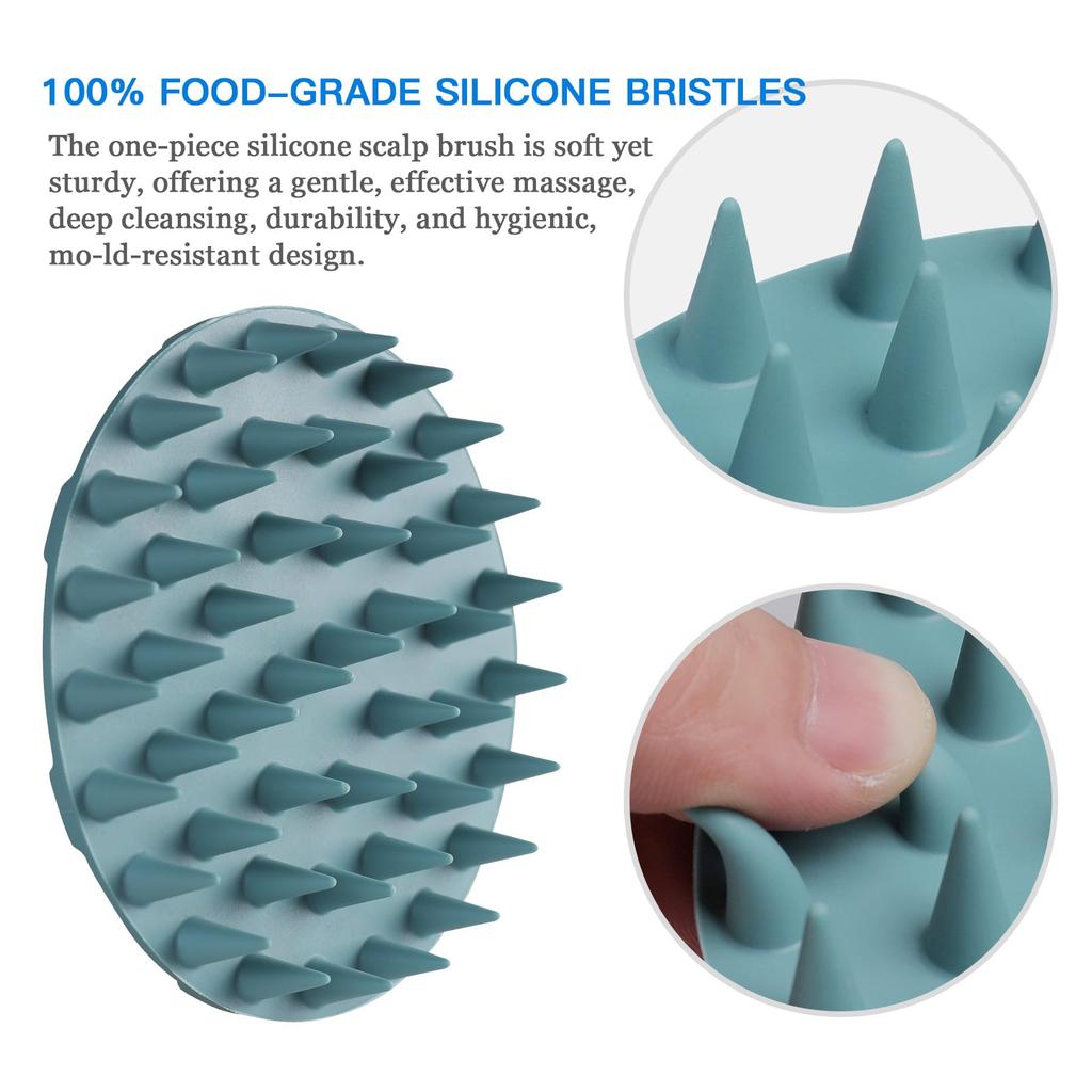 INNERNEED Шампунь 46 Щетка для кожи головы для очищения кожи головы и щетка для ванны для влажного и сухого использования для всех типов волос, щетка, силикон, мягкая, с длинными зубцами для массажа,
