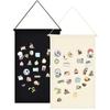 Wall Hanging Brooch Jewelry Storage Case Canvas Display Stand Enamel Pin Display Banner Holder DIY Wall Hanging Easy To Fix