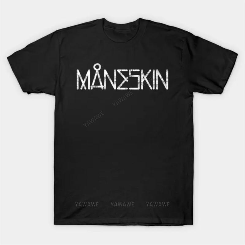 Summer fashion short sleeve cotton tshirt Maneskin T Shirt Adult oneck tee shirt vintage print black t shirt for men tees top