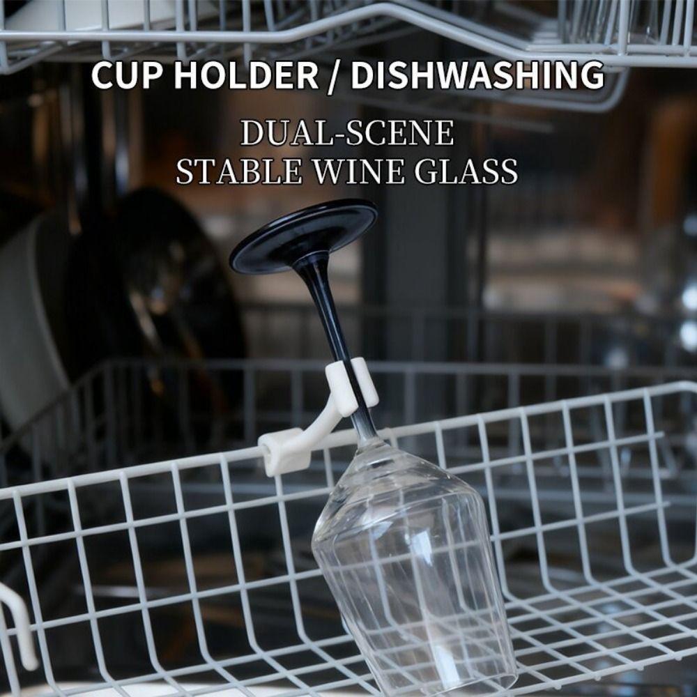 4 Pieces Anti-Slip Kitchenware Flushing Fixing Clip Hanging Goblet Holder  Washing Assistant