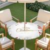 Outdoor Round Table Cover With Umbrella Hole Waterproof Patio Garden Tablecloth Elastic Hem Deck Balcony