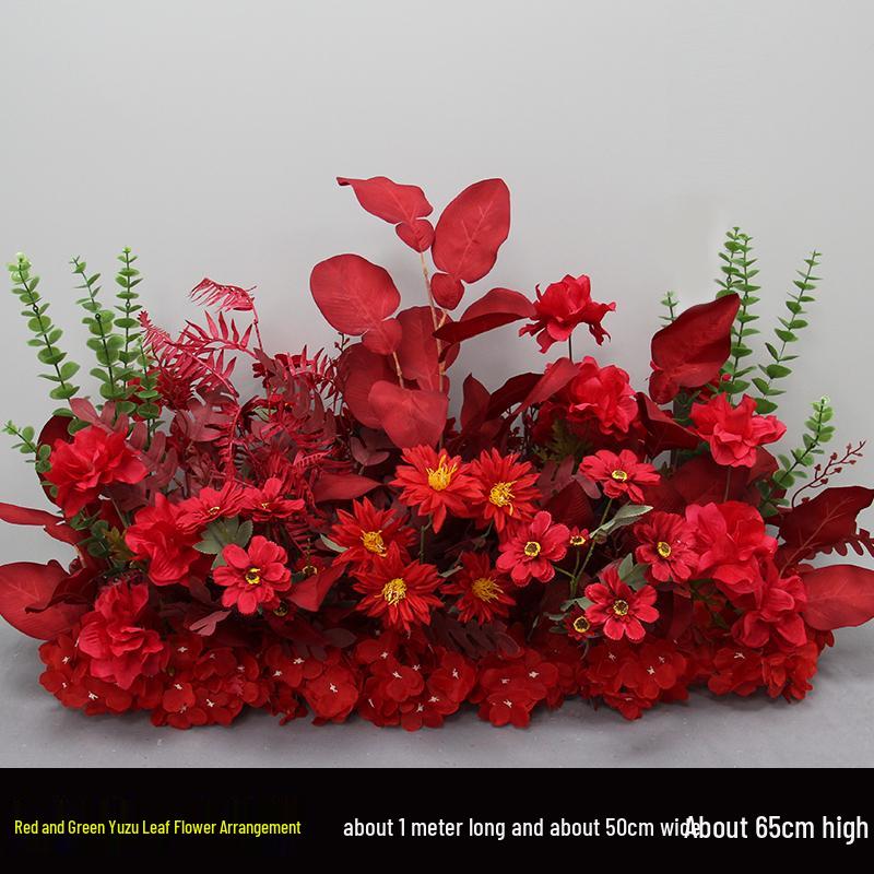 Wedding Aisle Floral Arrangement: Artificial Flower Basket & Row Decoration