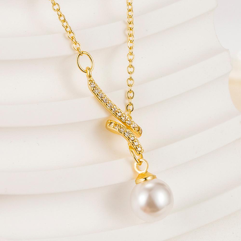 Ожерелье с подвеской из искусственного жемчуга для женщин, корейский нишевый дизайн, простое и легкое роскошное ожерелье