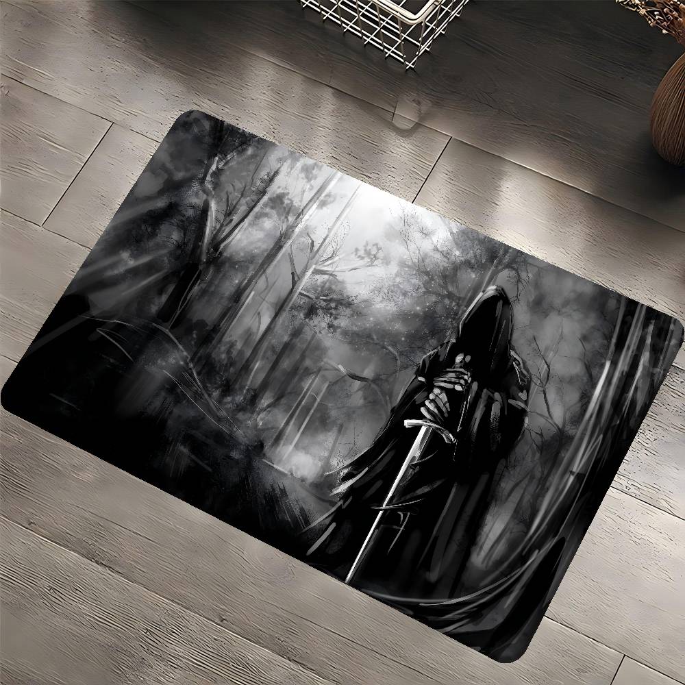 D-Dark Grim Reaper Anime Entrance Door Mat Nordic Style Home Doormat Bathroom-Toilet Mats Bedroom Hotel Decor Mat