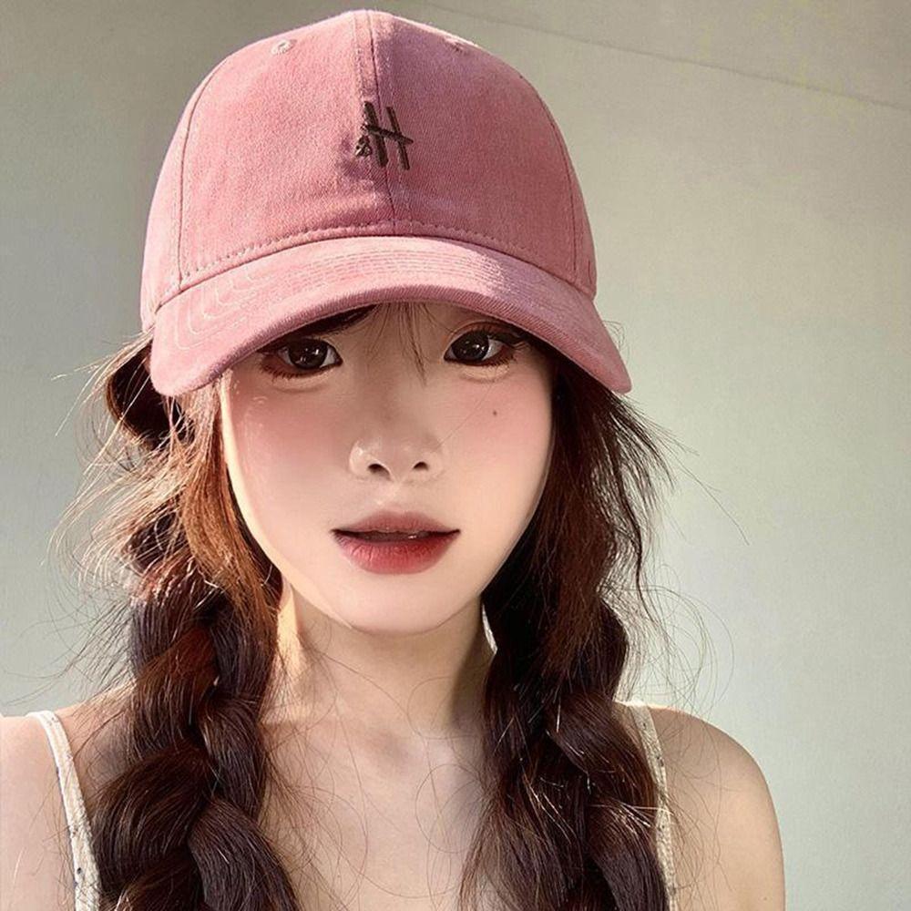 Shows Face Small Sun Visor Hats H Letter Hip Hop Hat Fashion Duckbill Cap  Spring Summer Autumn
