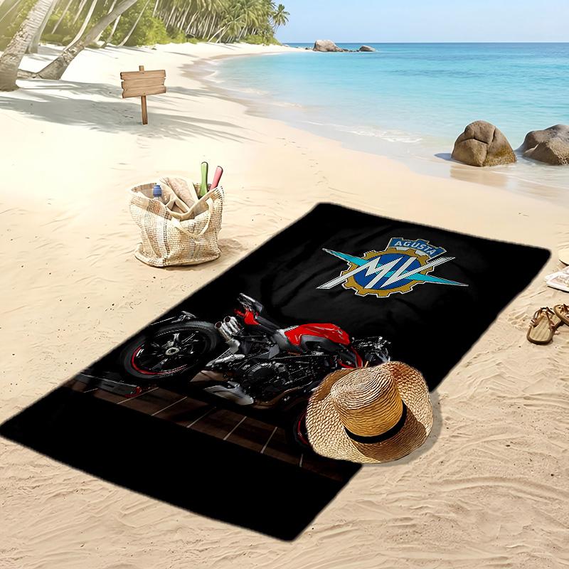 Пляжное полотенце Mv Agusta с принтом, быстросохнущее, супервпитывающее, мягкое, легкое, для душа, бассейна, летних путешествий
