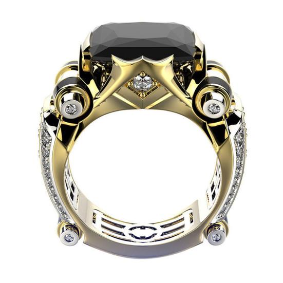 Кольцо унисекс, винтажное, готическое, роскошное, блестящие стразы, гальваническое украшение, подарки для мужчин и женщин, кубический цирконий