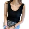 Женская майка без рукавов с круглым вырезом в рубчик, дышащая, облегающая, однотонная, летняя, женская, базовая, повседневная, майка-майка, повседневная одежда