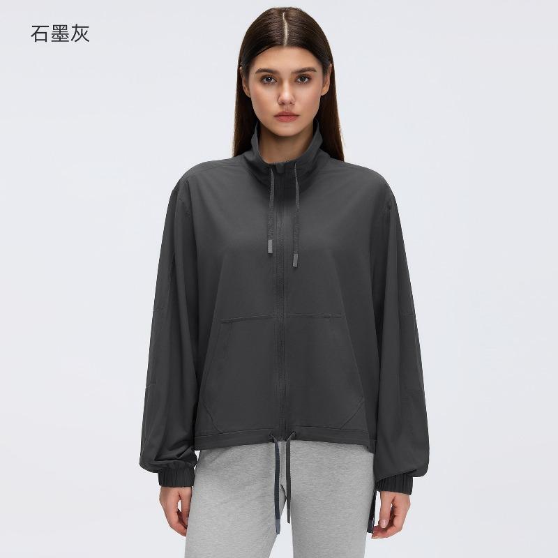 Spring new sports casual stand-up collar jacket women's loose and versatile long-sleeved sports fitness clothing top