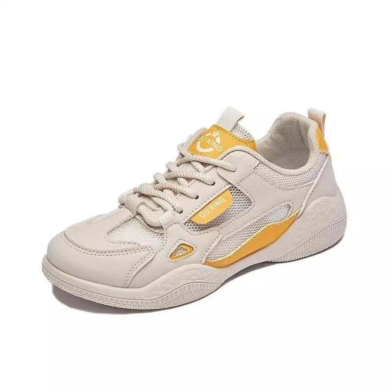 Модная женская обувь 2025 Горячая распродажа Женская вулканизированная обувь на шнуровке Модная цветовая гамма Уличные нескользящие повседневные классические кроссовки