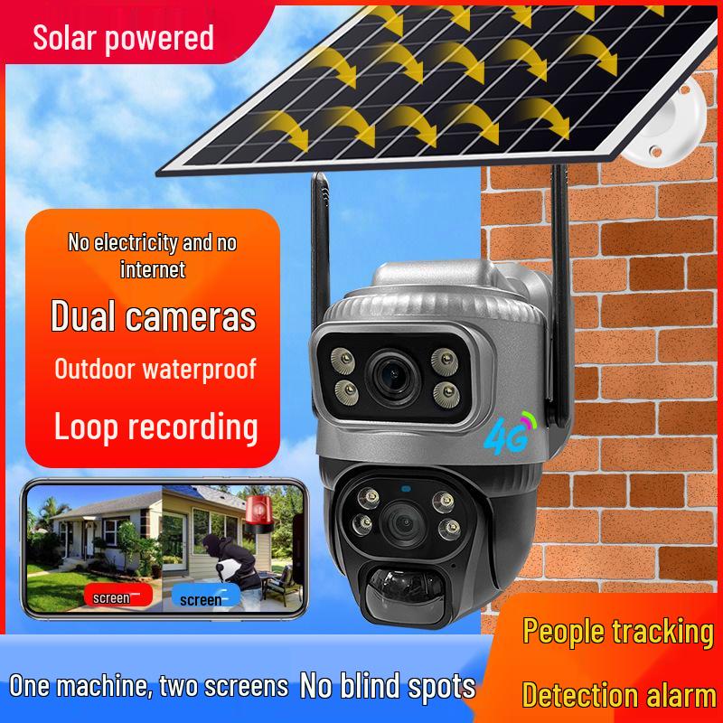 V380Pro Solar 4G Remote Waterproof Dual-Lens Outdoor Security Camera