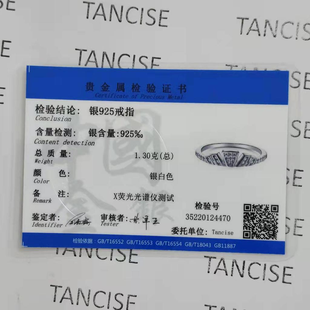 Tancise Women Classic 925 Sterling Silver  Zircon Ring Ladies Jewelry Wedding Promise Party Gift