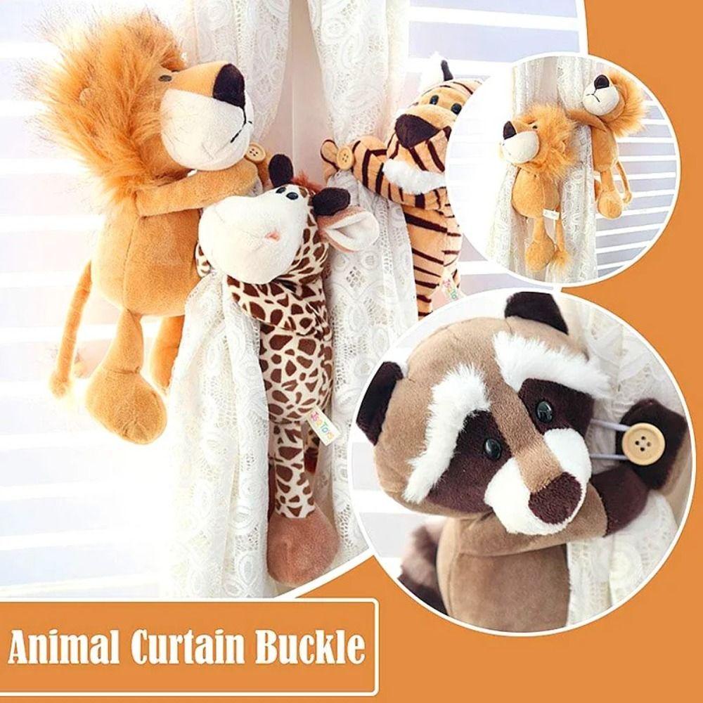 Плюшевые животные подхваты для штор Животные джунглей и леса Подхваты для штор Держатели Крючки