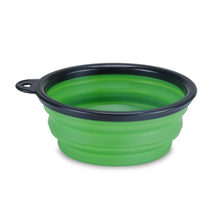 Buckle Black Foldable Silicone Pet Bowl: Portable Outdoor Cat & Dog Feeding Basin