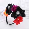 Rose Flower Crown Halloween Skull Hair Hoop Crown Headwear Halloween Flower Hairbands  Party Decor