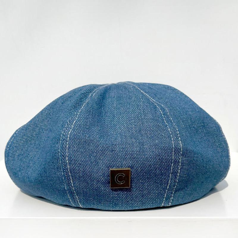 Темпераментный берет, шляпа для женщин, осенние новые хлопковые джинсовые береты большого размера, модная шляпа художника, шапки с чешуйчатыми облаками, шляпа с тыквой