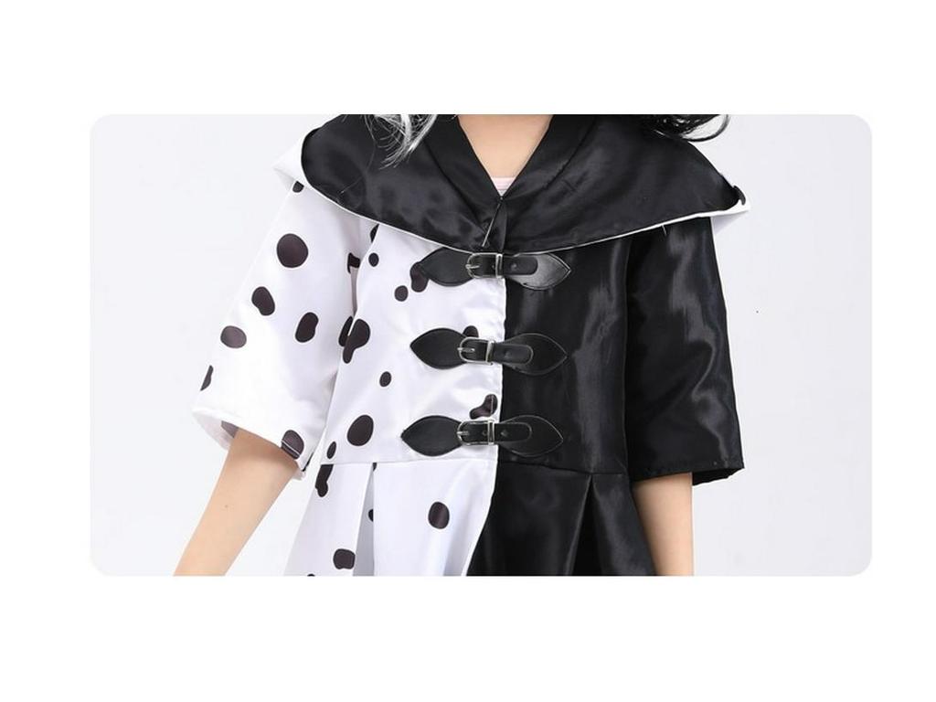 101 Далматинец Круэлла де Виль Черно-белое пятнистое платье костюм для сценического выступления