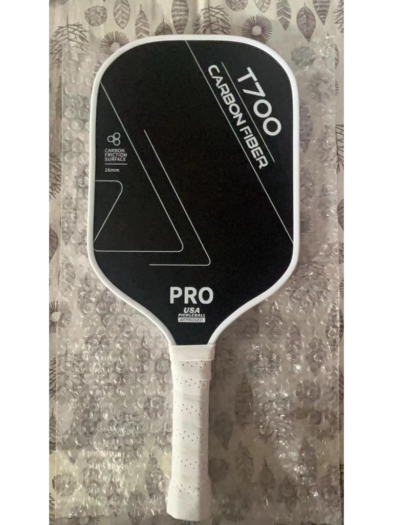 Падл для пиклбола из углеродного волокна T700 с матовым покрытием тканевой текстуры, толщина 16 мм, качество для профессиональных соревнований.