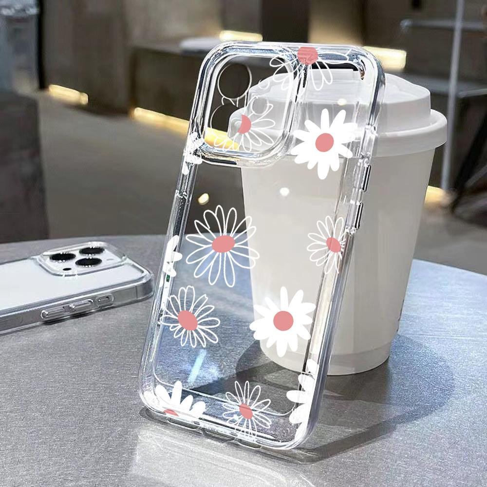 Flower Phone Case For Samsung S25 Ultra Funda Galaxy S24 S23 FE S22 S21 S20 FE S10 Plus Silicone Transparent Covers Carcasa