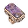 Russian Charoite Gemstone Copper Jewelry Ring Size 7 z3B87