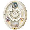 Clock Wall Clock Mickey Mouse Radio Analog Karakuri 12 Songs Melody Rotating Decoration Mickey Friends Disney Time White Marble Pattern FW580W