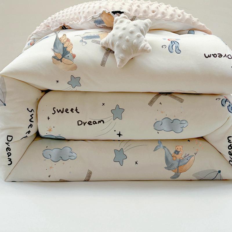 Детское вязаное одеяло для осени и зимы, толстое плюшевое, мультяшное постельное белье, одеяло, удобное, мягкое, теплое, необходимое для детской кроватки