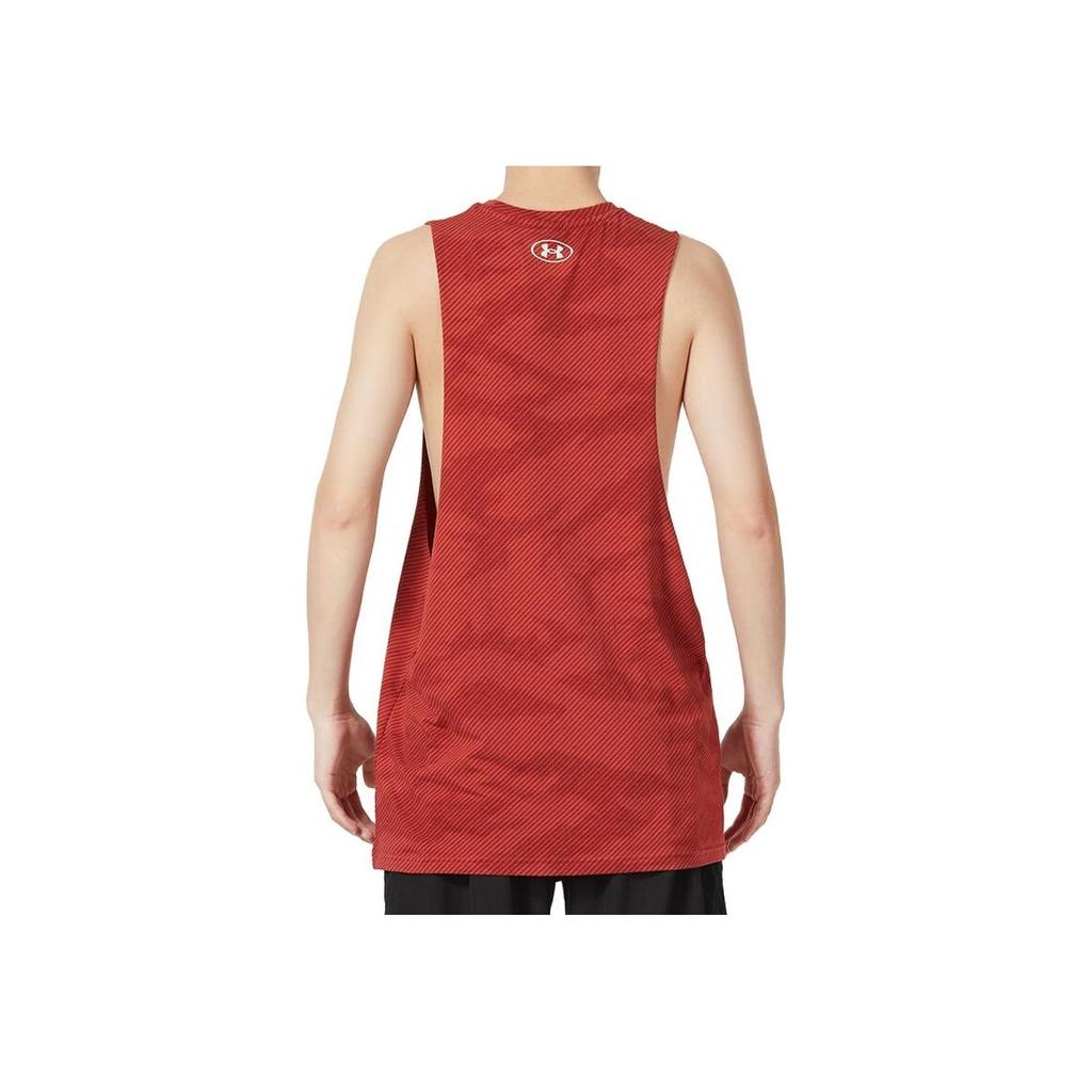 Under Armour Project Rock Letter Print Sports Training Breathable Жилет Мужской Красный 1370488-635