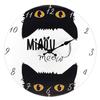 [A1123] - Wooden Wall Clock 'Cats' Black White (Meow) - 30 Cm