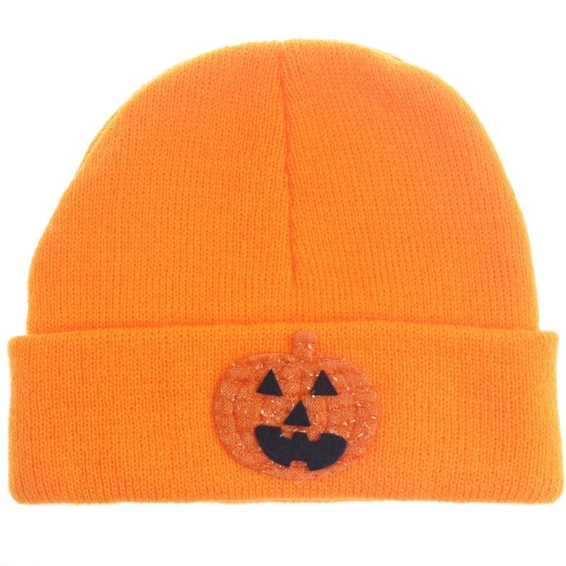 Children's Hats Halloween Pumpkin Skull Bat Knitted Wool Hat Baby Baby Autumn Winter Warm Hat