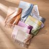 Luxury Cashmere Winter Scarves Gradient Handkerchief Warm Pareo Cape Pashmina Shawl Chunky Headscarf Lady Elegant Poncho Turban
