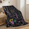Colorful mathematical formulas, geometric shapes, and graphs on a black background. for all seasons blanket lunch break throw gift