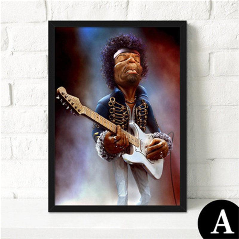 Скандинавская декоративная картина на холсте, мультяшные постеры, г-н. Свинья, крупный рогатый скот, петух и собака, играющая на гитаре для детской спальни