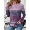 Весна Осень Футболки женские с длинным рукавом, в полоску, уличные, с 3D-принтом, женские футболки 3XL большого размера, повседневные топы