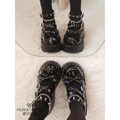 Оригинальные готические милые крутые туфли лолиты, субкультура y2k, панк, обувь на платформе, милые туфли с большой головой, весенне-осенние туфли