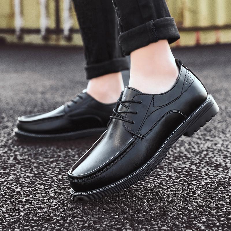 Мужские туфли на шнуровке, модные, повседневные, кожаные, мужские туфли, британские, дышащие, для жениха, на платформе, свадебные туфли для мужчин
