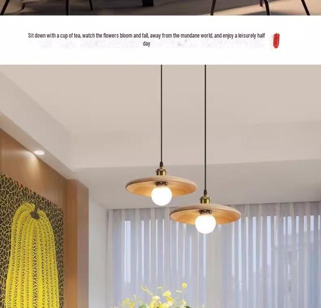 Люстра из дерева в стиле ретро ваби-саби: Лампа для спальни, кабинета, бара или чайной комнаты в японском стиле