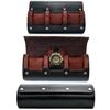 Watch Roll Case Organizer - PU Leather Watch Travel Case for Men and Women - 3 Watch Carrying Case and Display, Watch Organizer