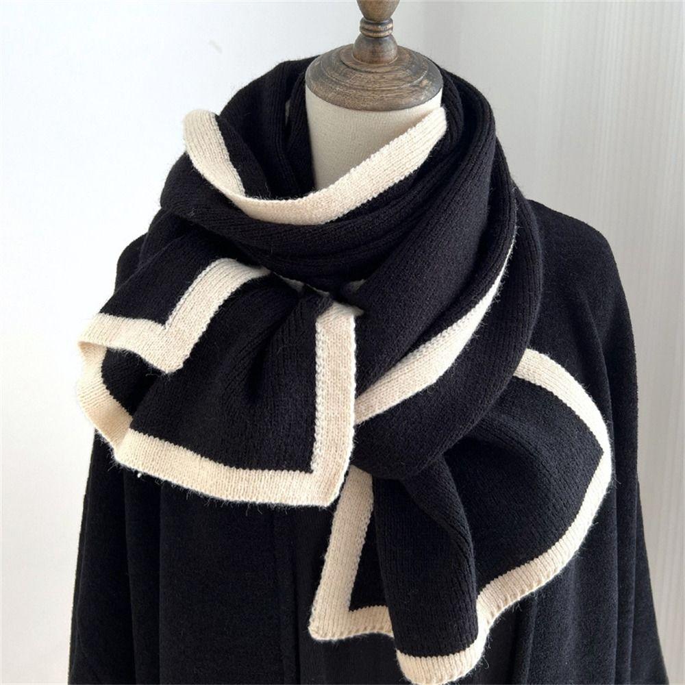 Thick Knitted Scarves Winter Warm Neckerchief Fashion Wool Scarf for Women Female
