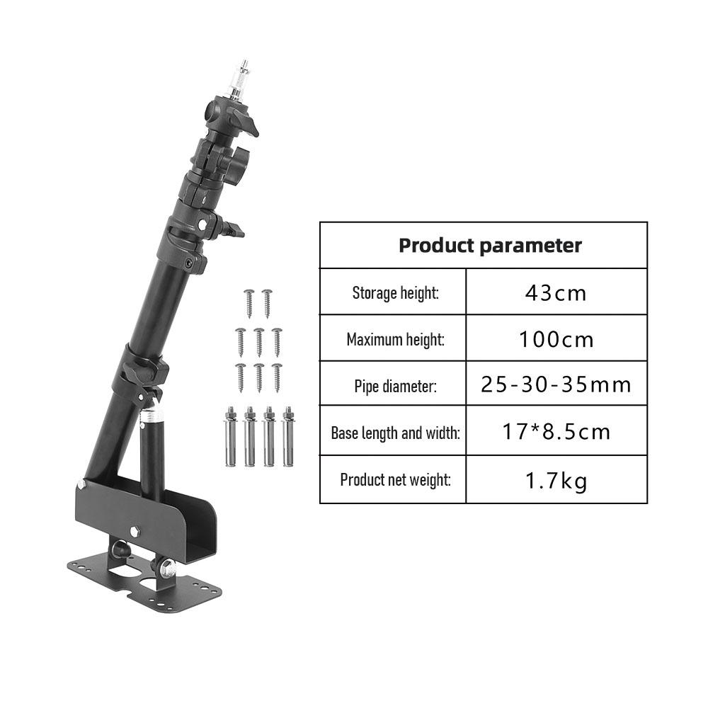 Metal Wall Mounting Light Stand Triangle Boom Arm for Photography Strobe Light Monolight Softbox
