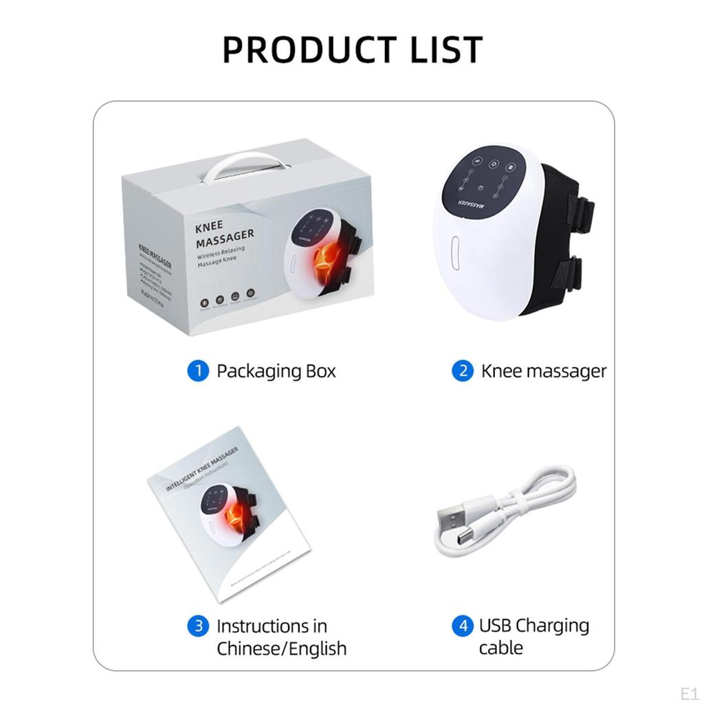 Беспроводной массажер для коленей 3 режима вибрации Светодиодный сенсорный экран Функция таймера Простота использования Расслабляющий
