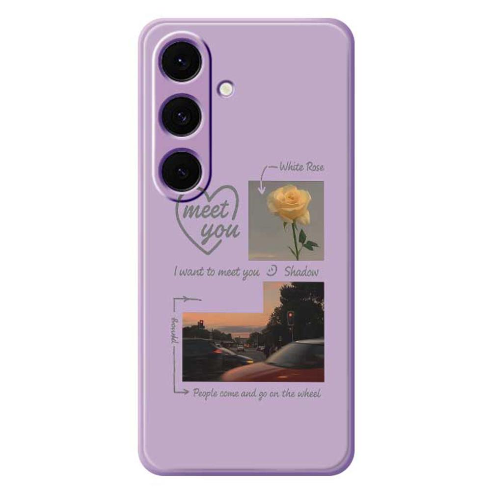 For Samsung Galaxy S24 FE Case Meet You Photo Pattern Printing Straight Edge TPU Phone Back Cover