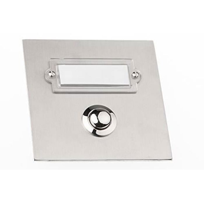Plaque de sonnette - huber - 1 bouton - acier inoxydable - boîtier en aluminium - 42.00v