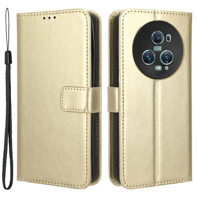 Для Honor Magic5 Pro 5G Crazy Horse текстура чехол-кошелек из искусственной кожи с подставкой противоударный чехол для телефона