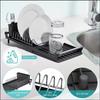 Extendable Dish Drying Rack Large Capacity Dish Drainer Durable Utensil Storage Holder  Home