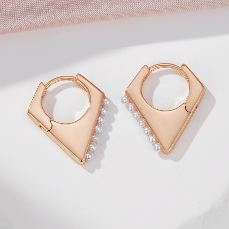 Женские серьги-капли Kinel с жемчугом, свадебные украшения цвета розового золота, изысканные серьги